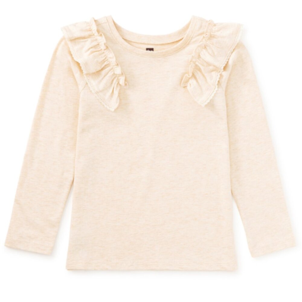 Tea Long Sleeve Lace Trim Top